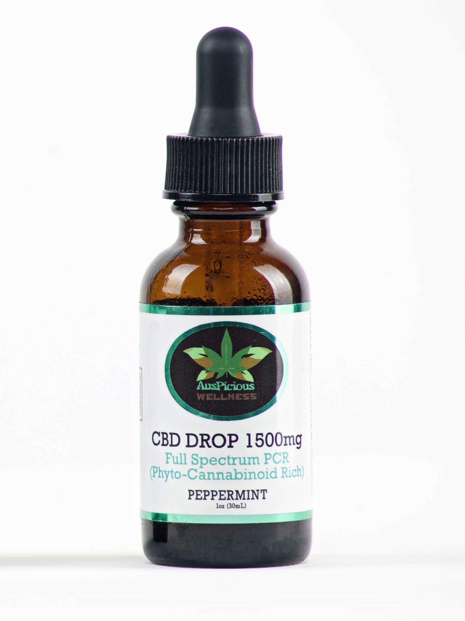 CBD Oil Drops 1500mg PCR (Phyto - Cannabinoid Rich Hemp Seed Oil Drops 1oz bottle Retail - auspiciouswellness